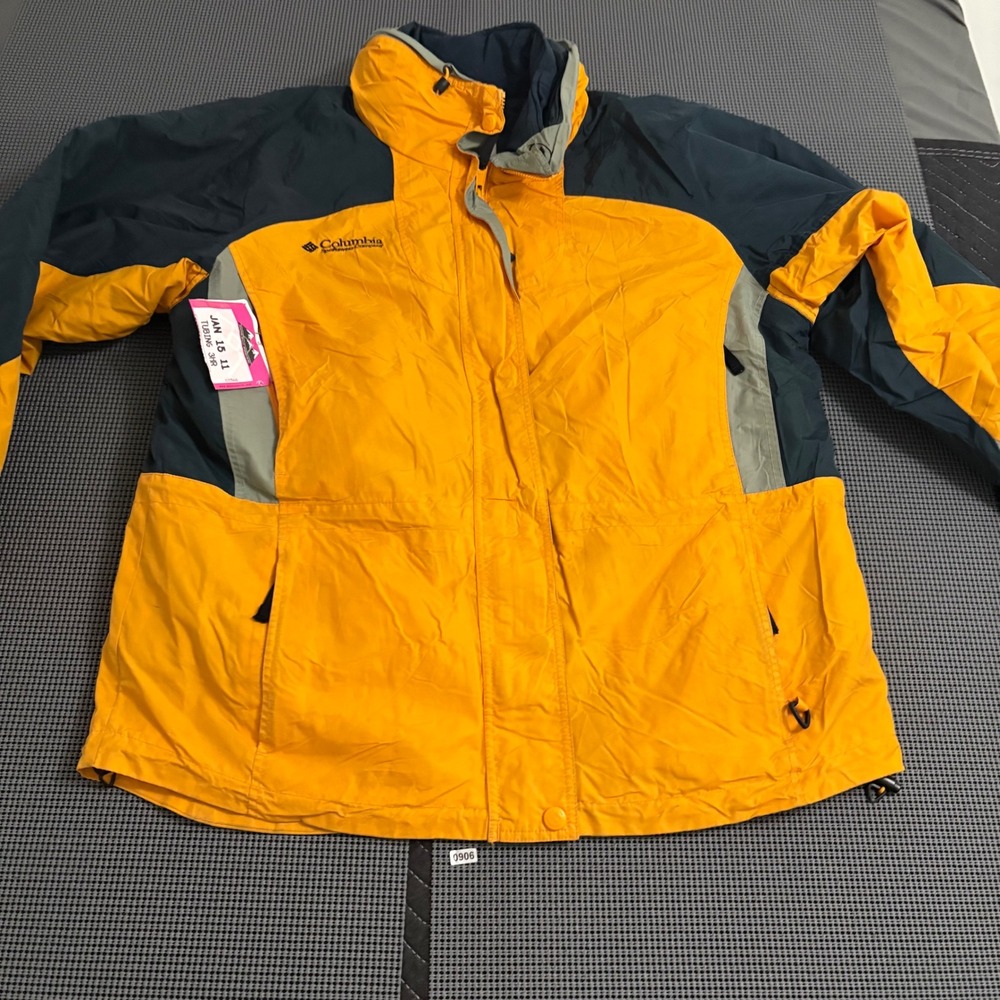 Columbia Sportswear‎ Women Yellow Navy Blue Colorblock Outdoor Ski Jacket Large